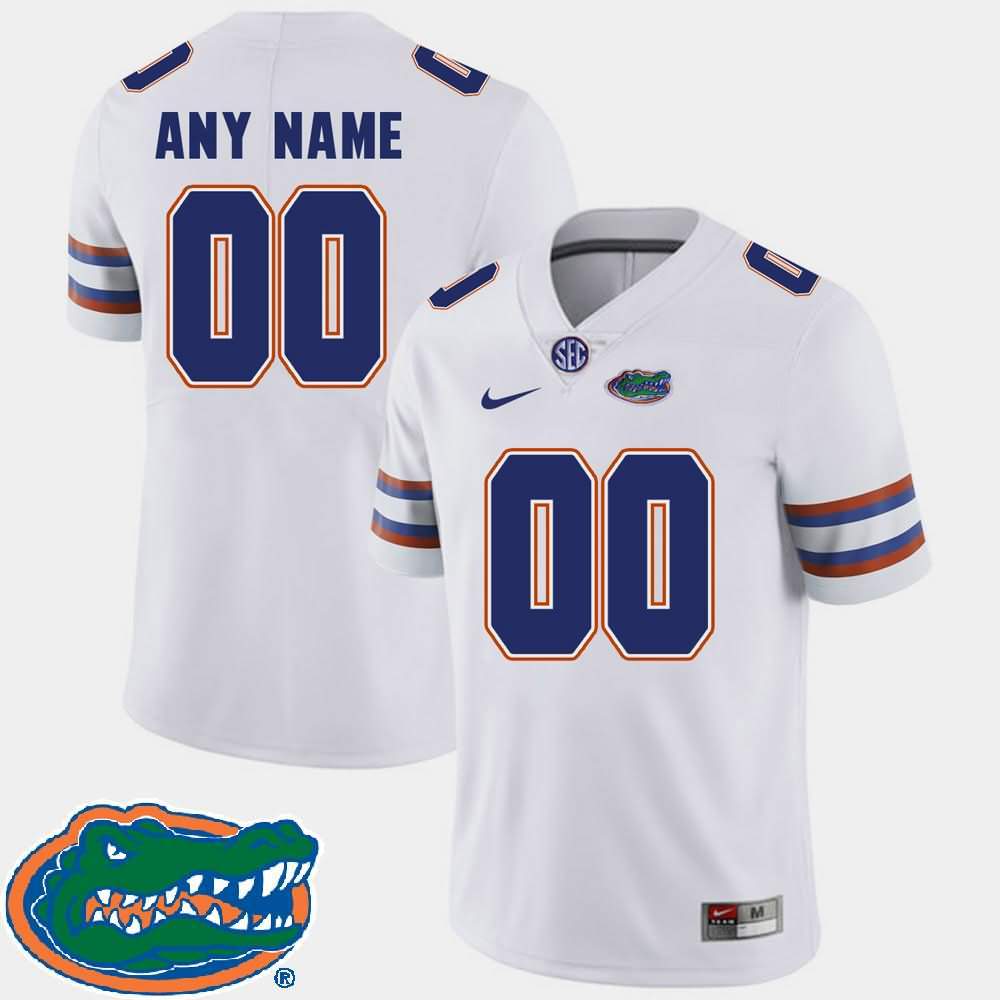 NCAA Florida Gators Customize Men's #00 Nike White 2018 SEC Stitched Authentic College Football Jersey WGD7464XY